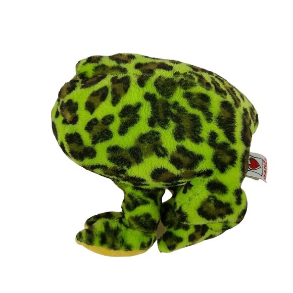Ganz Webkinz Bullfrog 9 in Plush Frog Green Black Spotted Stuffed Animal NO CODE - Picture 3 of 9